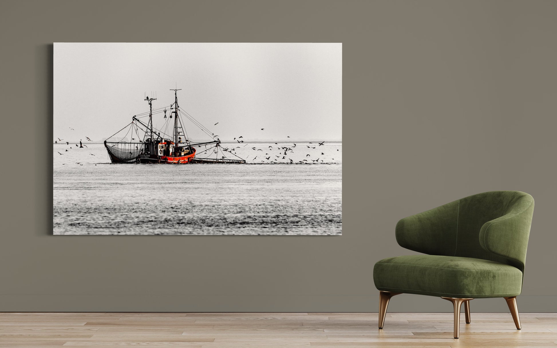 Fischerboot auf der Nordsee - Insel Borkum, Deutschland, Landschaft, Niedersachsen, Nordsee, Meer, Fotografie, Bild, Holz, Bilderrahmen, Fotograf, acrylglas,alu-dibond,leinwand,ticufotografie