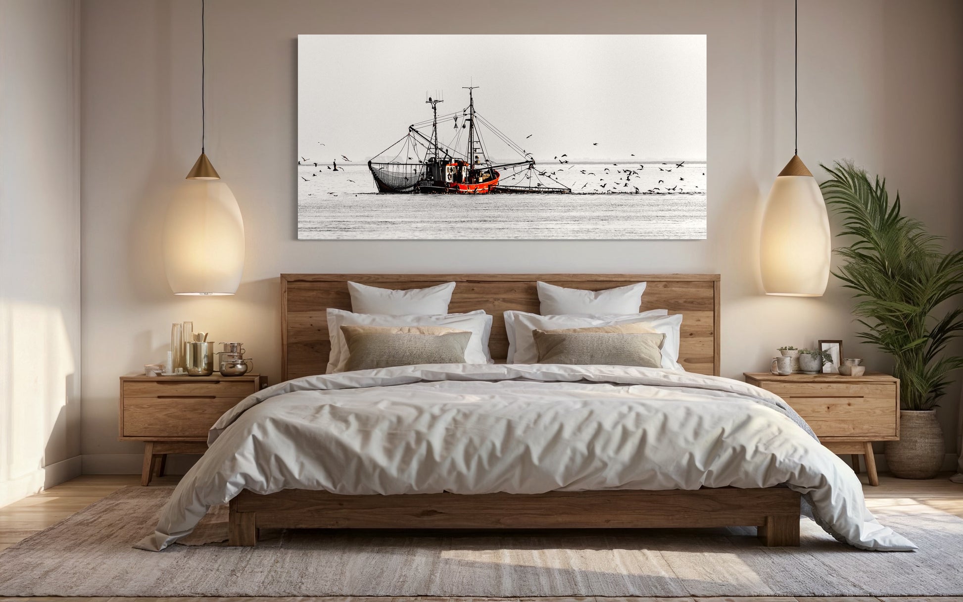 Fischerboot auf der Nordsee - Insel Borkum, Deutschland, Landschaft, Niedersachsen, Nordsee, Meer, Fotografie, Bild, Holz, Bilderrahmen, Fotograf, acrylglas,alu-dibond,leinwand,ticufotografie