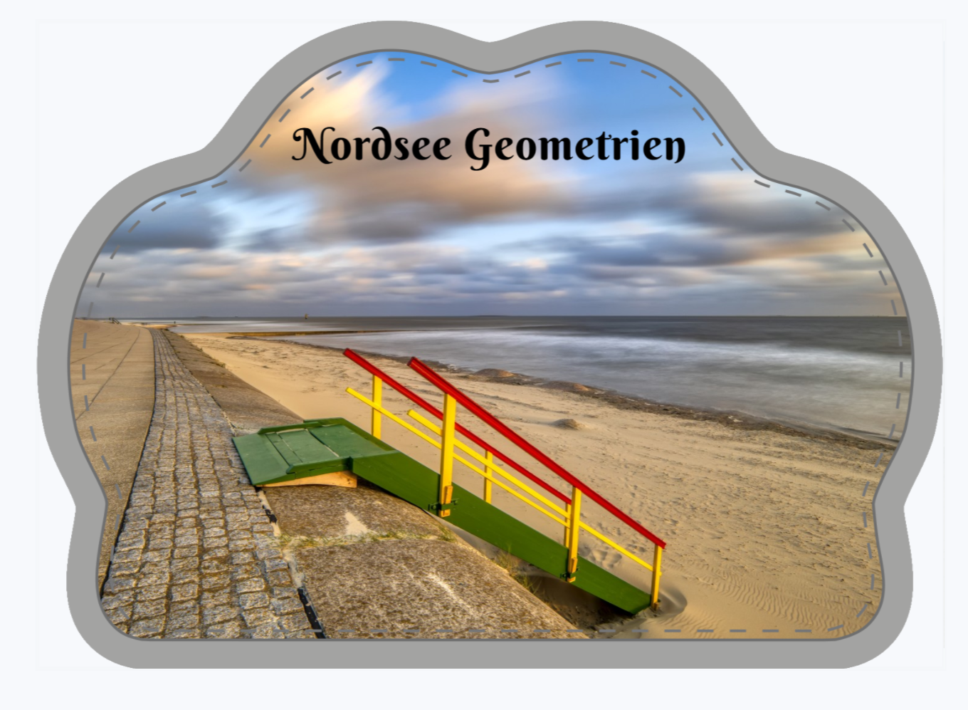 Nordsee Geometrien- Shaped Rug 70x50 cm