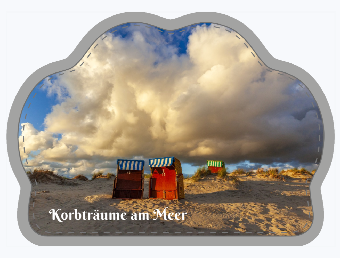 Korbträume am Meer - Shaped Rug 70x50 cm