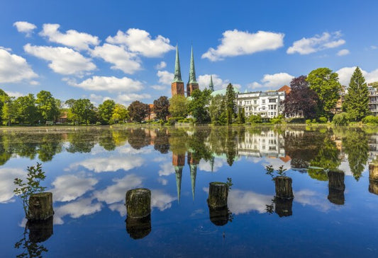 Lübeck in Sommerfarben – Originalfotografie im interaktiven Acrylrahmen - 15x10 cm / 6"x4"