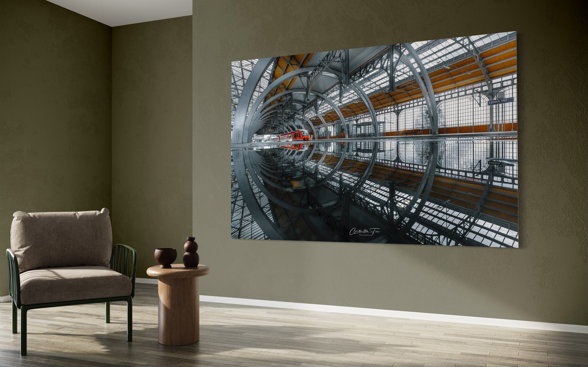 Lübeck - Hauptbahnhof / Fine ART,Leinwand,Acrylglas,Alu-Dibond,Poster,Holz