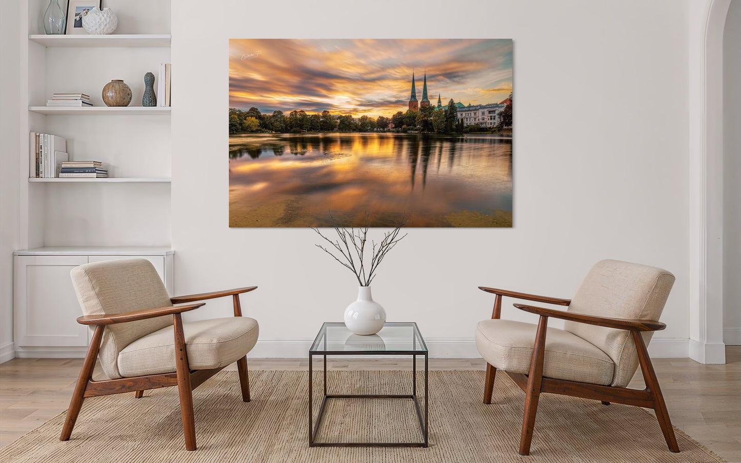 Lübeck – Abendliche Spiegelungen | Fine Art Wandbild