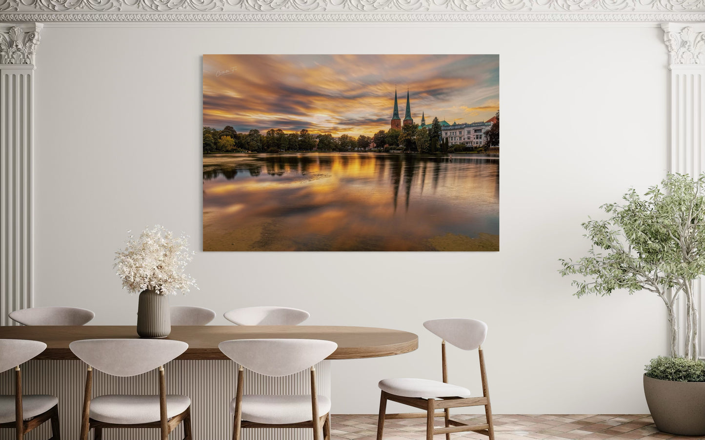 Lübeck – Abendliche Spiegelungen | Fine Art Wandbild