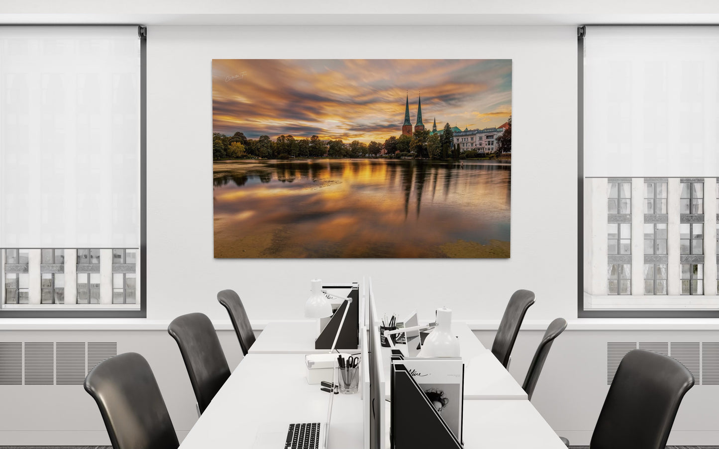 Lübeck – Abendliche Spiegelungen | Fine Art Wandbild