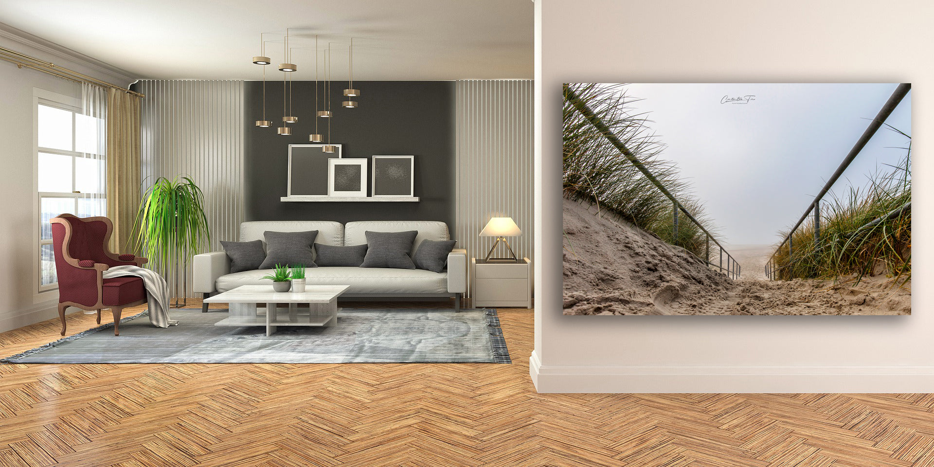  Insel Borkum - Die Treppe von Heimliche Liebe  - Digital Stock Foto - Instant Download